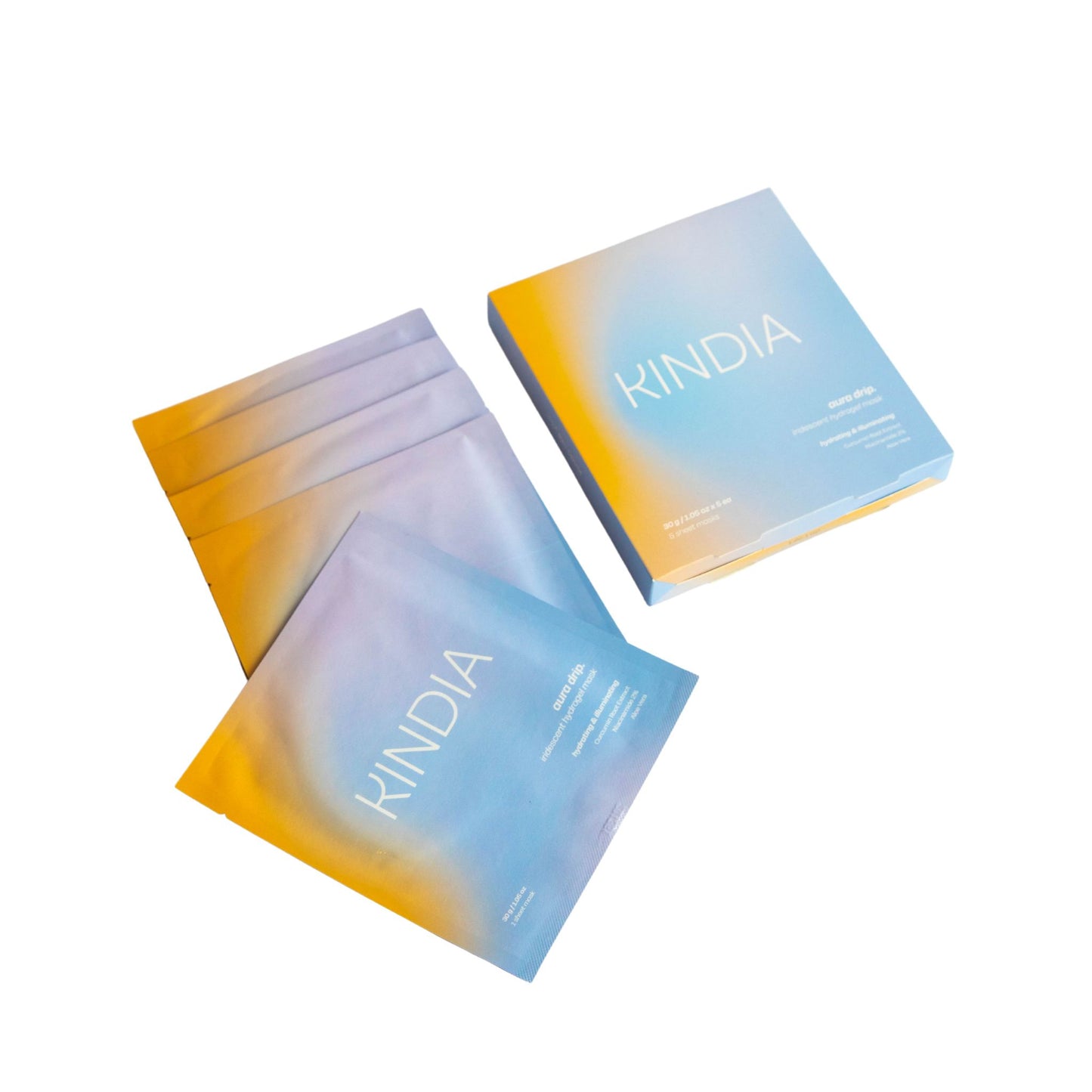Aura Drip Turmeric + Niacinamide Hydrating Hydrogel Face Mask - 5 Pack