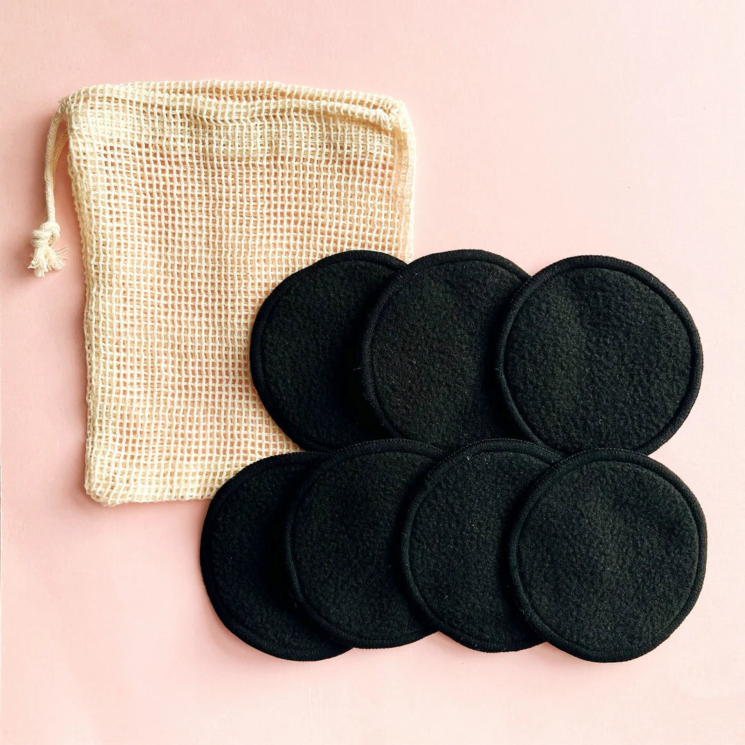 Mei Apothecary Reusable Charcoal Soft Facial Rounds for Makeup Removal